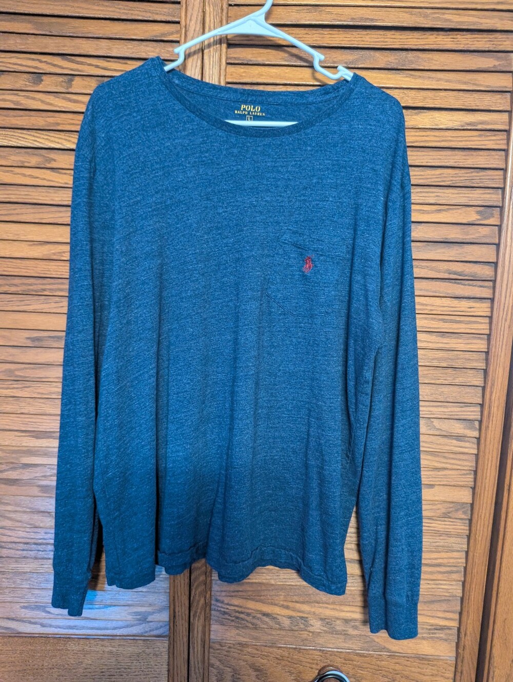 Polo Ralph Lauren Blue Long Sleeve T-shirt With Pocket Men's Size Large
